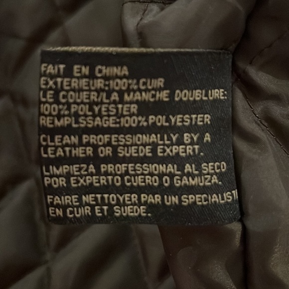 Men’s Big and Tall Size 4X Dark Brown Leather Bomber Jacket - Picture 7 of 7